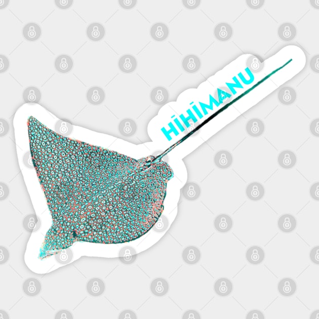 Hihimanu - Eagle Ray - Hawaiian Fish Sticker by Organicgal Graphics